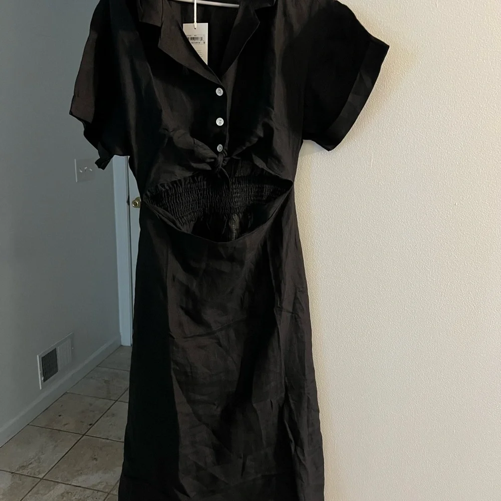 VITAMIN A PLAYA CUTOUT MIDI DRESS (linen) Large from Anthropologie - Picture 7 of 8